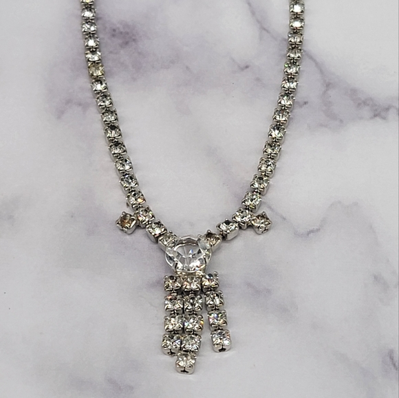 SALE 3 for $30 Gatsby style vintage rhinestone necklace - Picture 5 of 7